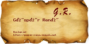 Gáspár René névjegykártya